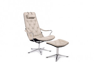 Ledersessel Z22091-1 - drehbar, Hocker