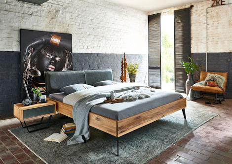 Bett in Massivholz Z22370 - Eiche geölt, 180x200cm